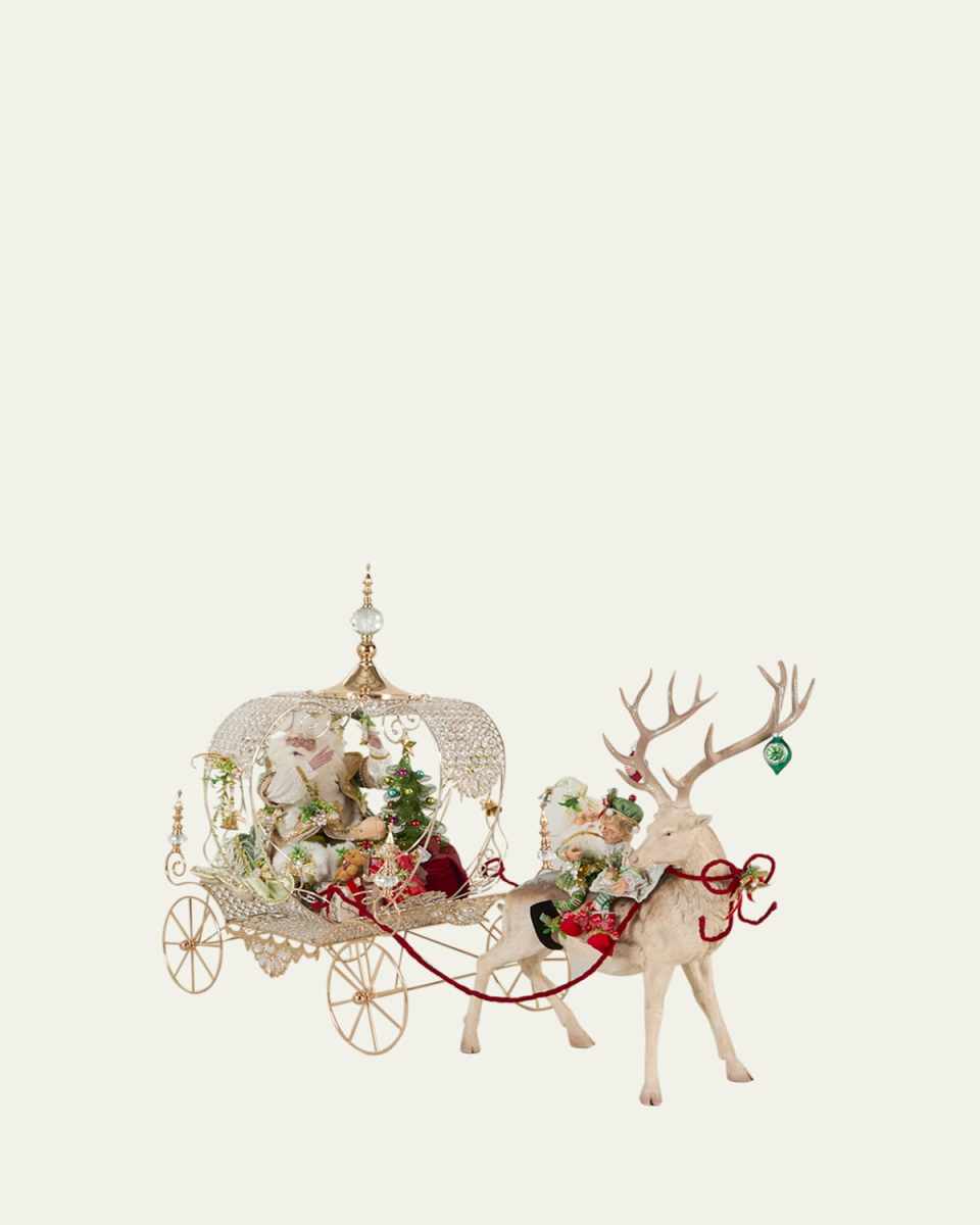 Mistletoe Santa with Deer and Carriage Decor